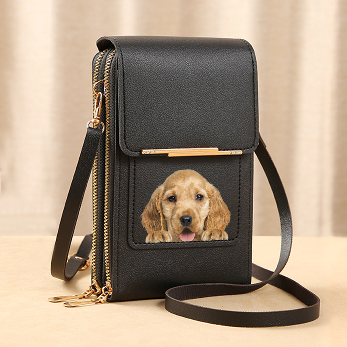 English Cocker Spaniel - Touch Screen Phone Wallet Case Crossbody Purse V1