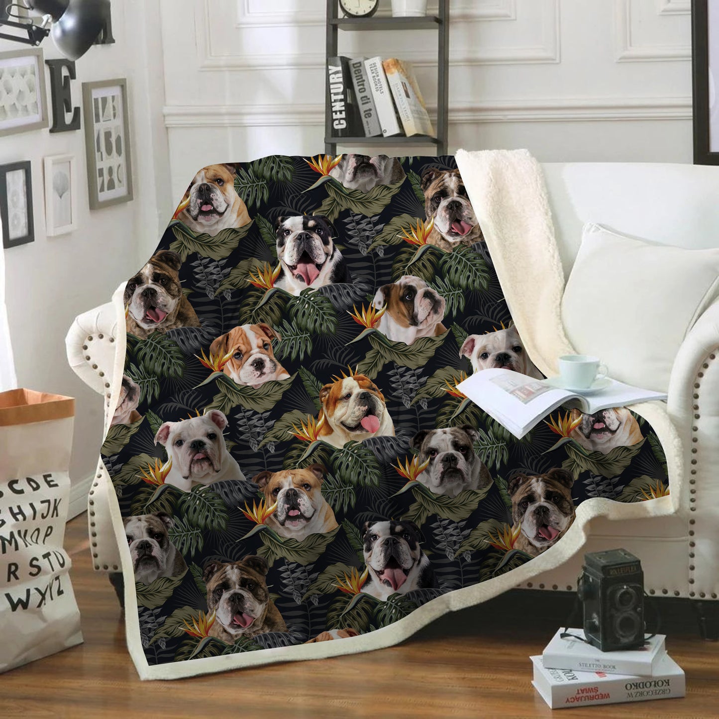 English Bulldog - Colorful Blanket V2