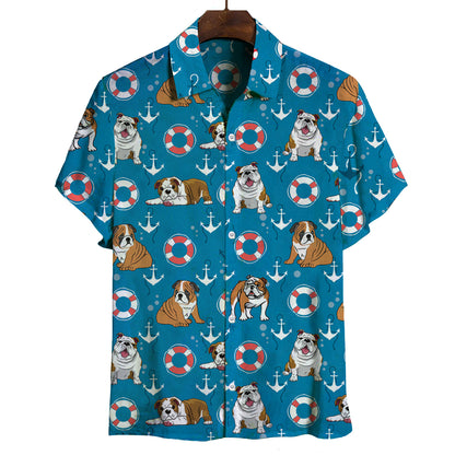 Englische Bulldogge - Hawaiihemd V1
