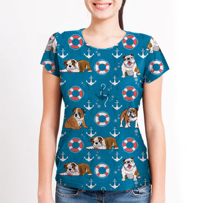 Englische Bulldogge - Hawaii-T-Shirt V1