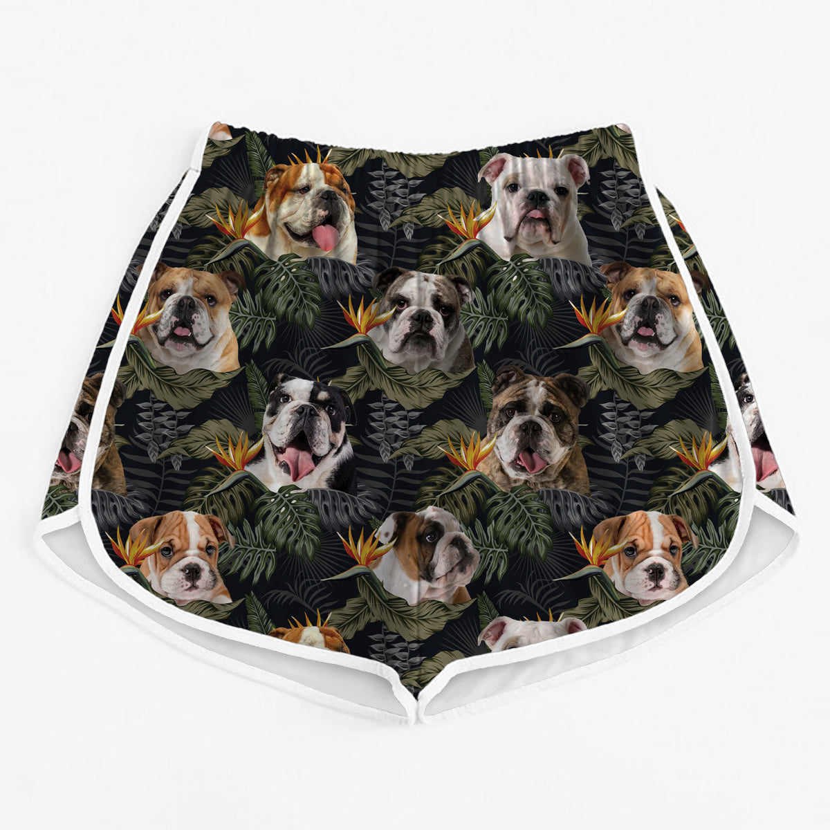 Englische Bulldogge – Bunte Damen-Laufshorts V1