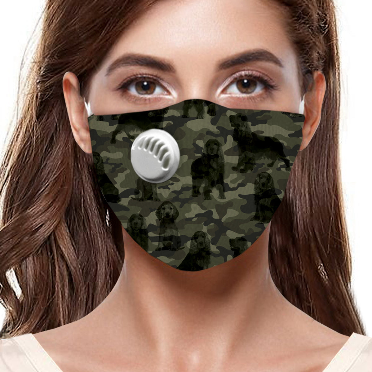 Masque en F camouflage cocker anglais