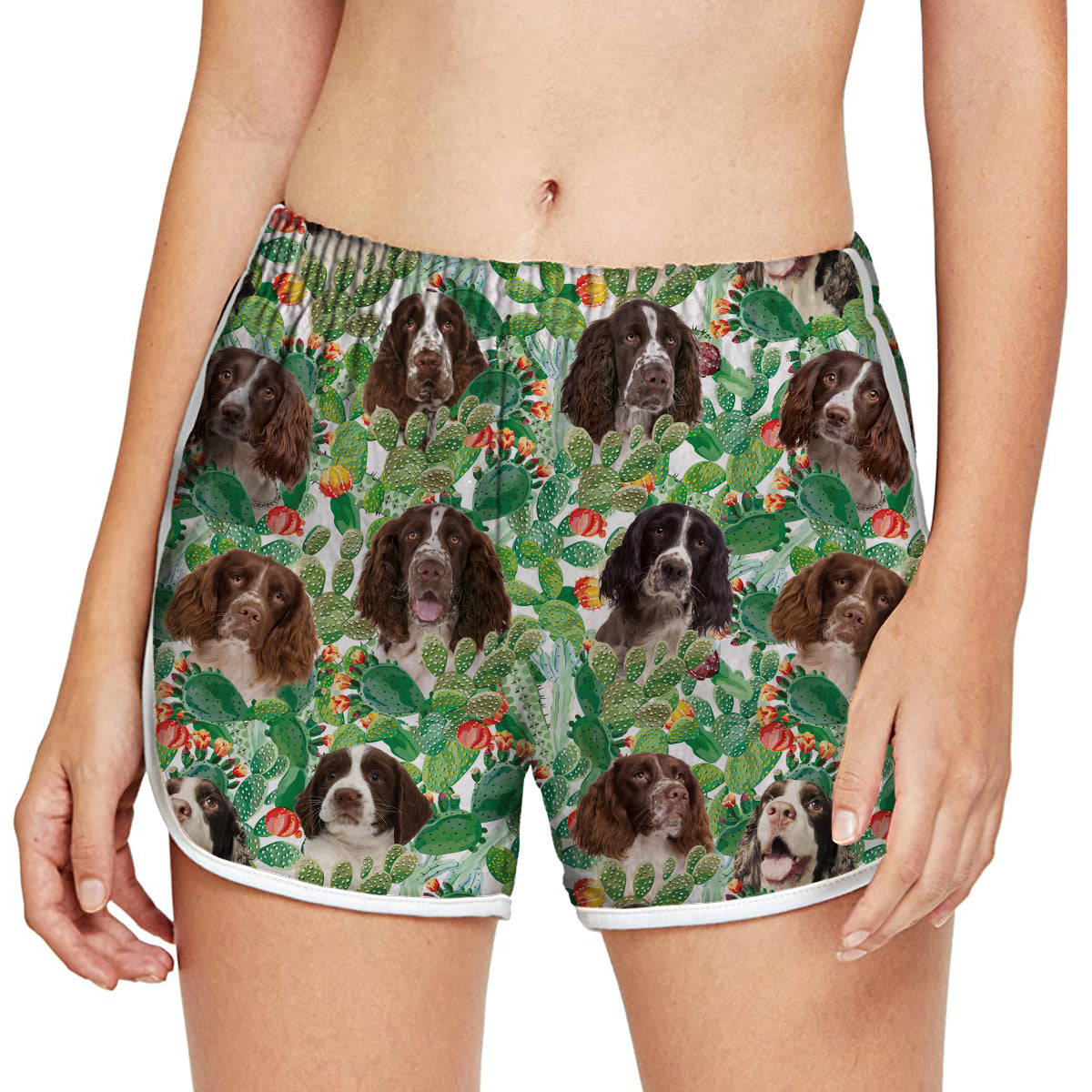 English Springer Spaniel - Short de course coloré pour femmes V2