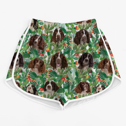 English Springer Spaniel - Short de course coloré pour femmes V2