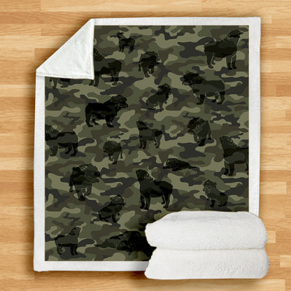 Englische Bulldoggen-Camouflage-Decke V1