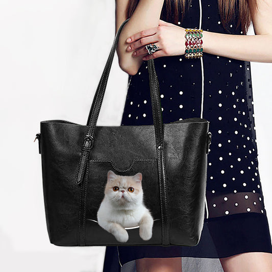 Einzigartige Handtasche mit exotischer Katze V1