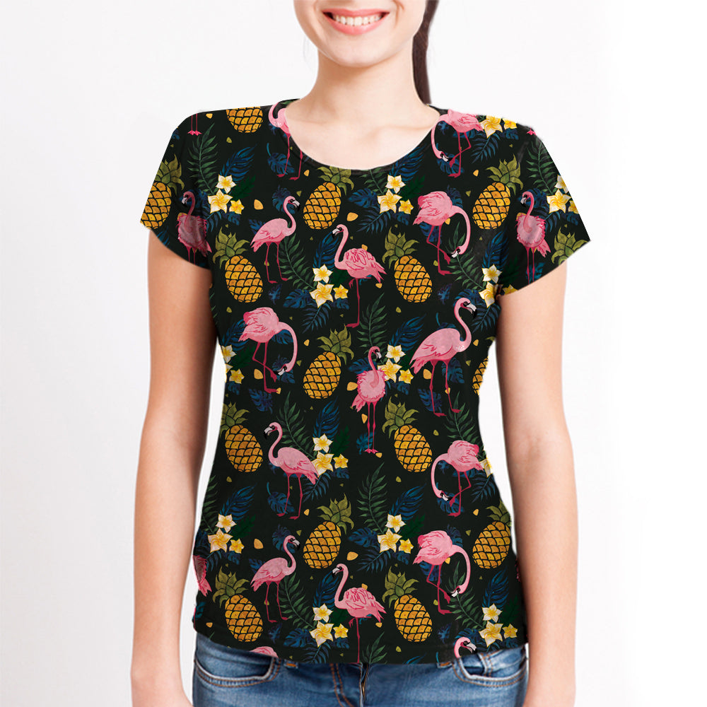 Flamingo - Hawaiian T-Shirt V1