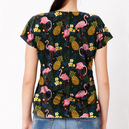 Flamingo - Hawaiian T-Shirt V1