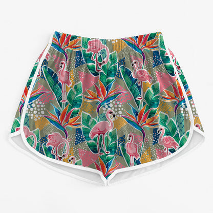 Flamingo - Colorful Women's Running Shorts V1