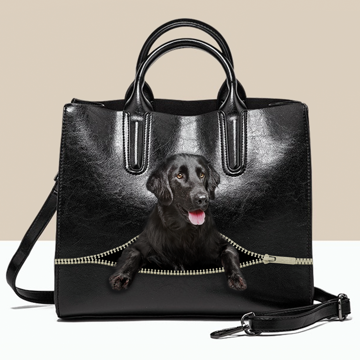 Flat Coated Retriever Luxury Handbag V1