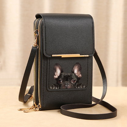 French Bulldog - Touch Screen Phone Wallet Case Crossbody Purse V2