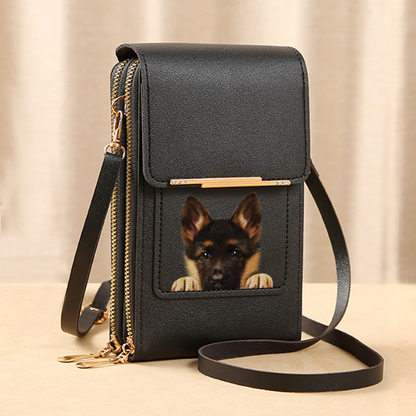 German Shepherd - Touch Screen Phone Wallet Case Crossbody Purse V2