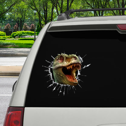 Entrez, il est temps pour Jurassic World - Autocollant dinosaure pour voiture/porte/réfrigérateur/ordinateur portable V1