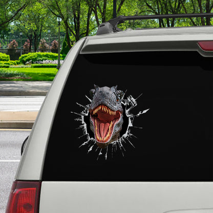 Entrez, il est temps pour Jurassic World - Autocollant dinosaure pour voiture/porte/réfrigérateur/ordinateur portable V4
