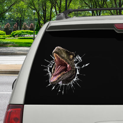 Entrez, il est temps pour Jurassic World - Autocollant dinosaure pour voiture/porte/réfrigérateur/ordinateur portable V5