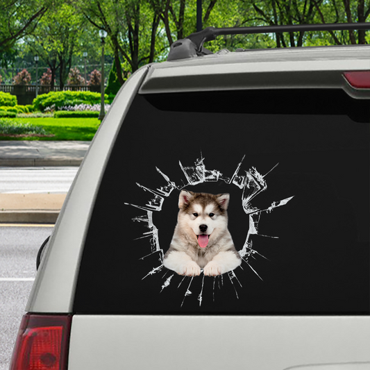 Get In - It's Time For Shopping - Alaskan Malamute Car Sticker V1