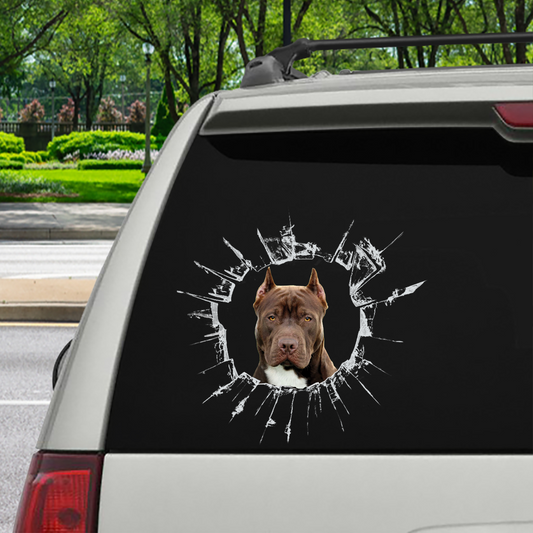 Steigen Sie ein – es ist Zeit zum Einkaufen – American Pit Bull Terrier Auto-/Tür-/Kühlschrank-/Laptop-Aufkleber V4