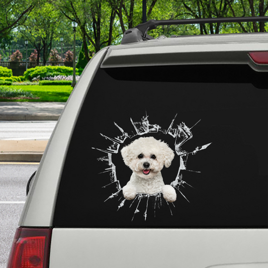 Get In - It's Time For Shopping - Bichon Frise Car Sticker V1