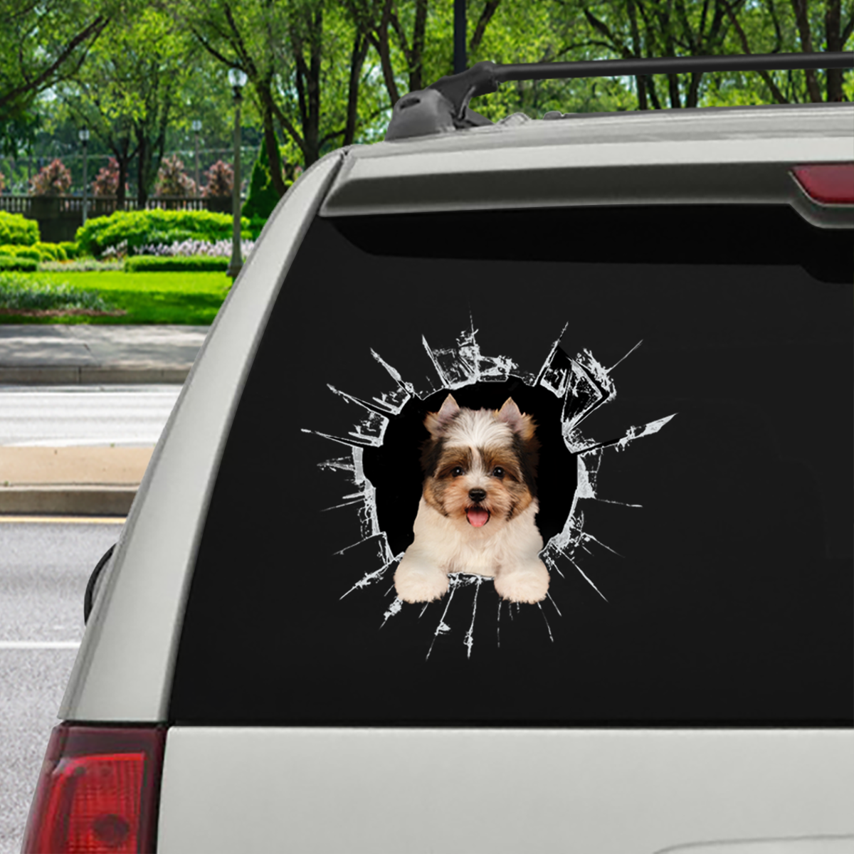 Get In - It's Time For Shopping - Biewer Terrier Car / Door/ Fridge/ Laptop Sticker V1
