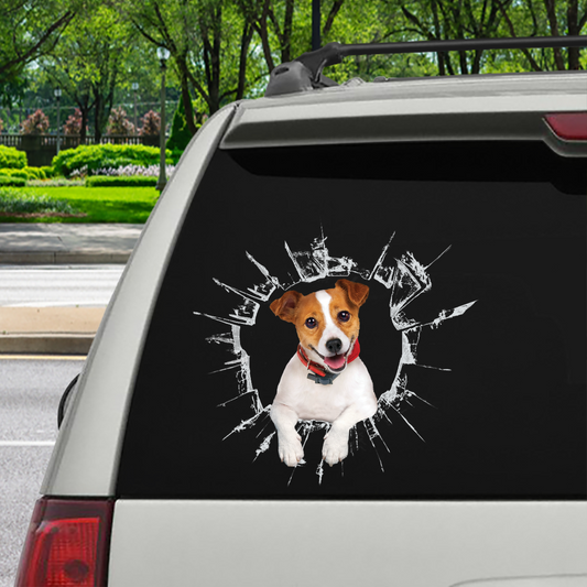 Steigen Sie ein – es ist Zeit zum Einkaufen – Jack Russell Terrier Autoaufkleber V1