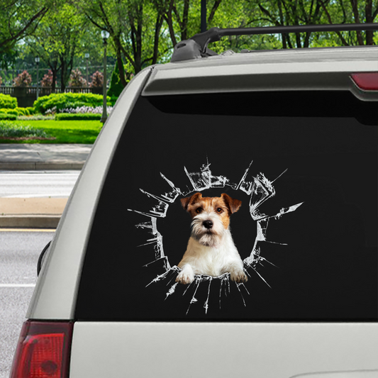 Steigen Sie ein – es ist Zeit zum Einkaufen – Jack Russell Terrier Autoaufkleber V2