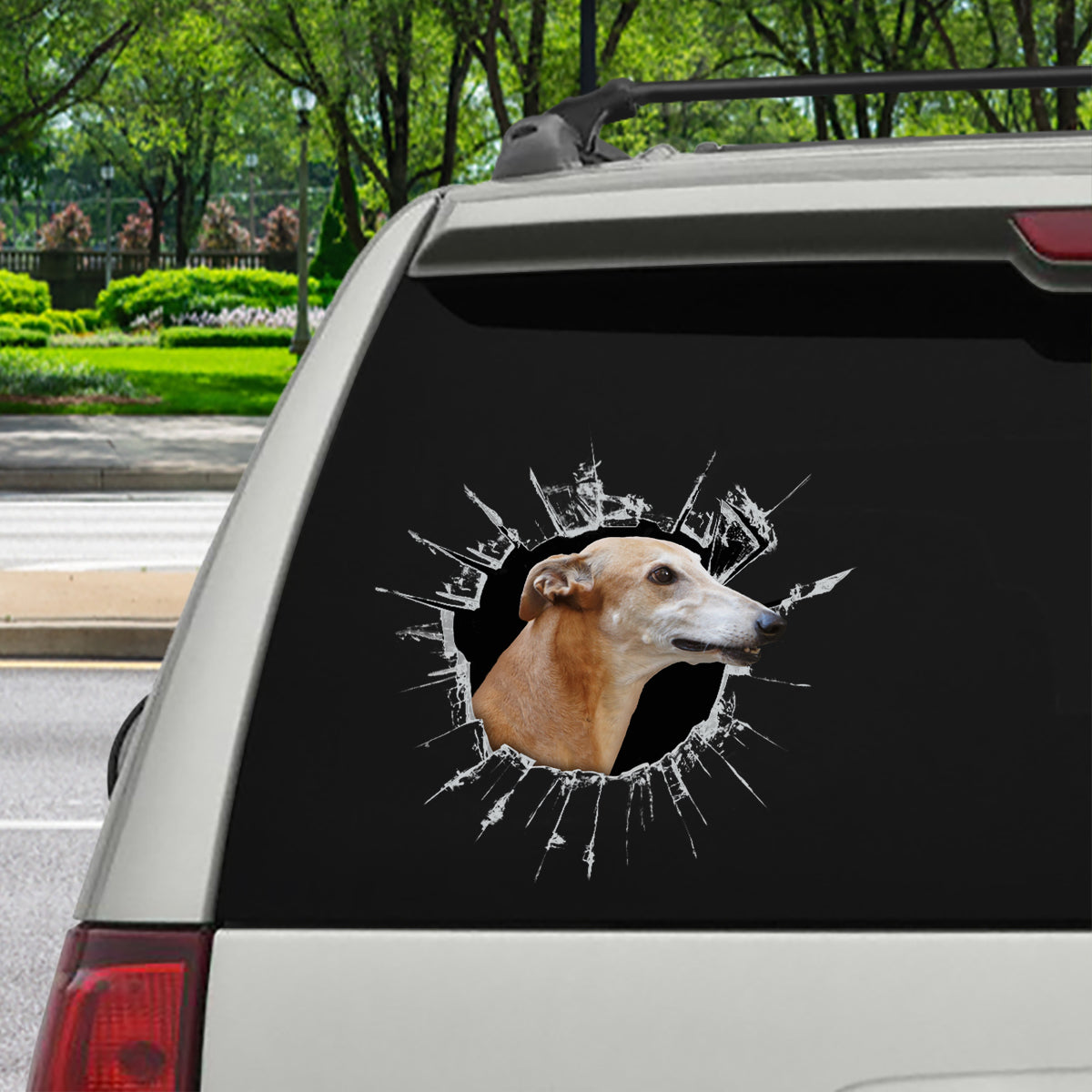 Get In - It's Time For Shopping - Saluki Car Sticker V2