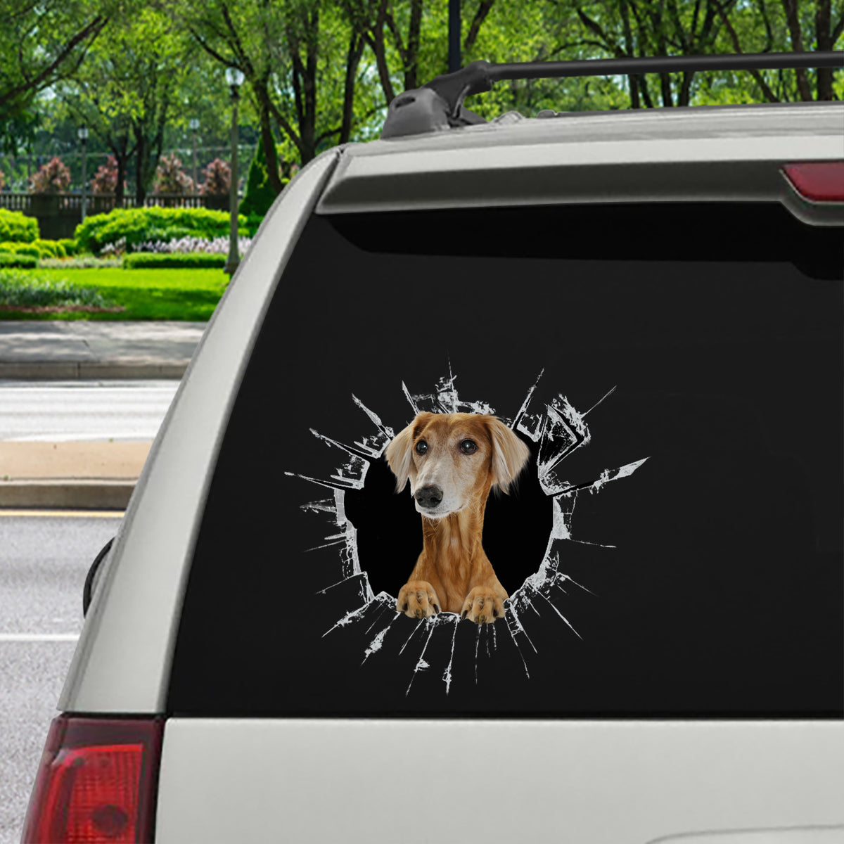 Get In - It's Time For Shopping - Saluki Car Sticker V3