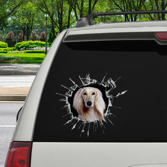 Get In - It's Time For Shopping - Saluki Car Sticker V4