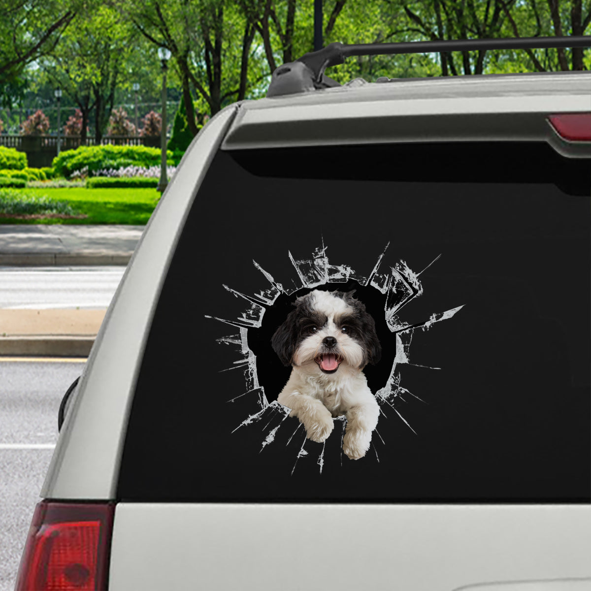 Get In - It's Time For Shopping - Shih Tzu Car/ Door/ Fridge/ Laptop Sticker V3