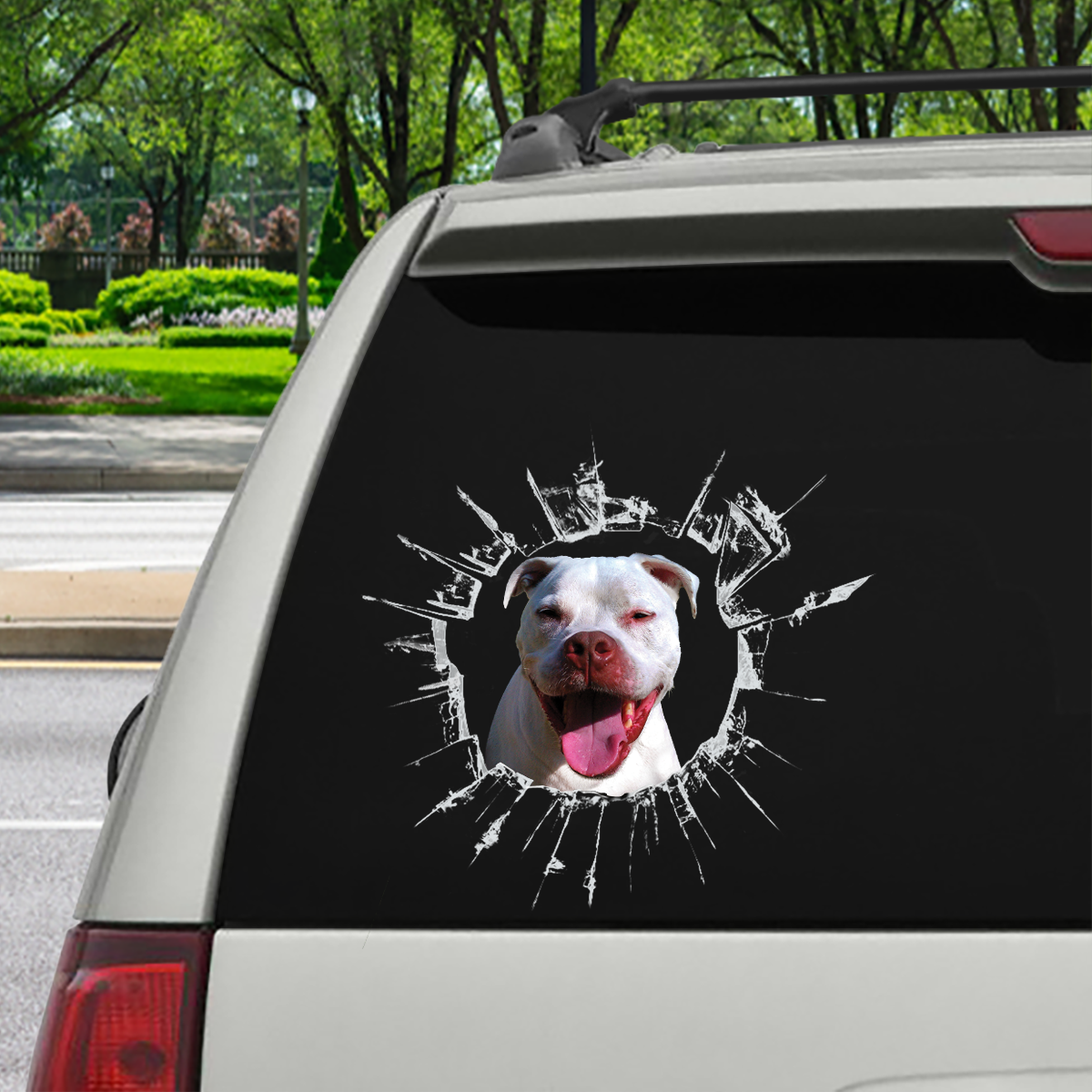 Get In - It's Time For Shopping - Staffordshire Terrier Car Sticker V1