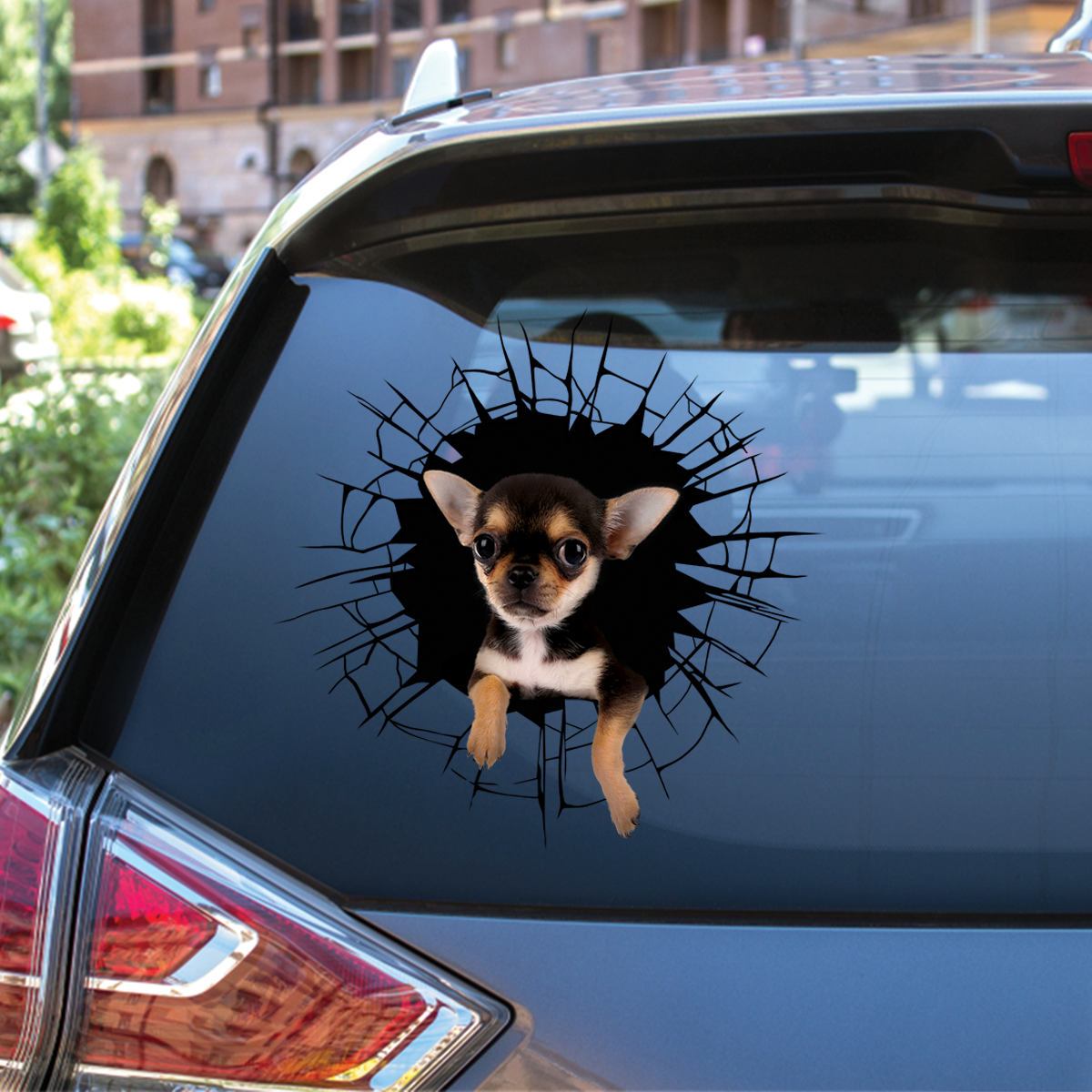 Steigen Sie ein – es ist Zeit zum Einkaufen – Chihuahua Auto/Tür/Kühlschrank/Laptop Aufkleber V4