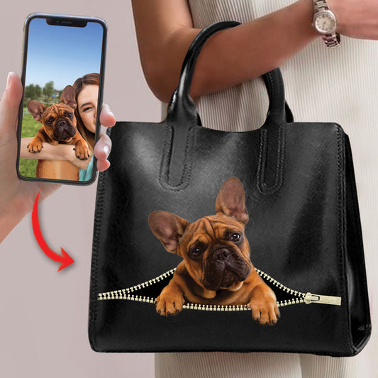 Love You - Sac à main de luxe personnalisé avec la photo de votre animal V2