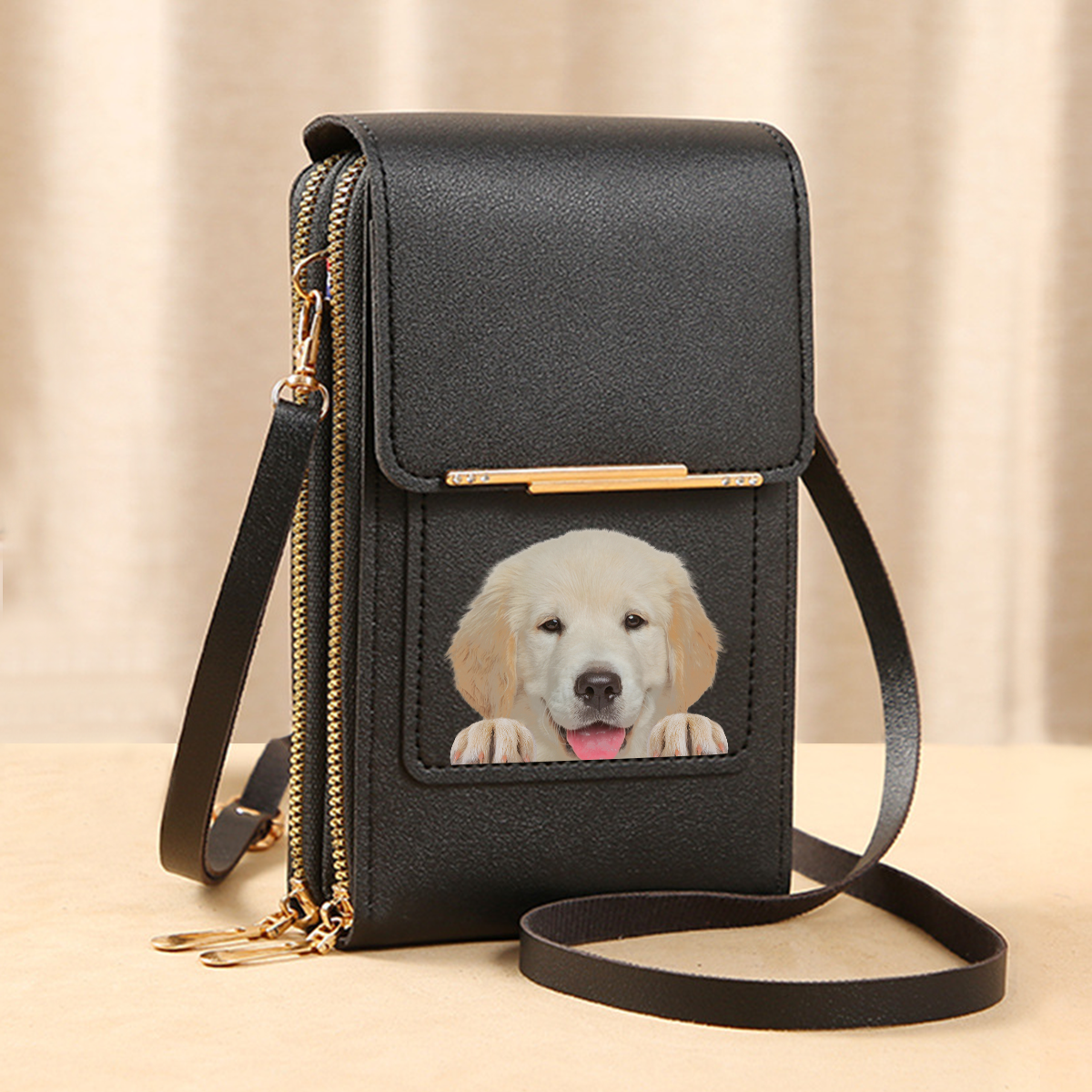 Golden Retriever - Touch Screen Phone Wallet Case Crossbody Purse V1