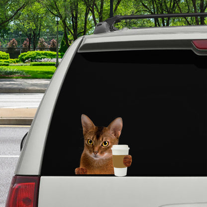 Good Morning - Abyssinian Cat Car/ Door/ Fridge/ Laptop Sticker V1