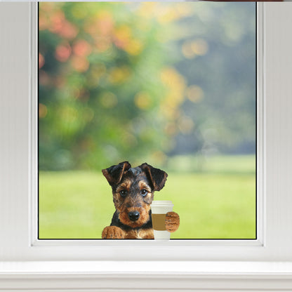 Good Morning - Airedale Terrier Car/ Door/ Fridge/ Laptop Sticker V1