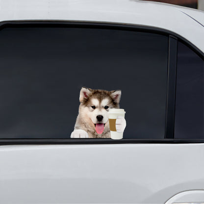 Good Morning - Alaskan Malamute Car/ Door/ Fridge/ Laptop Sticker V1