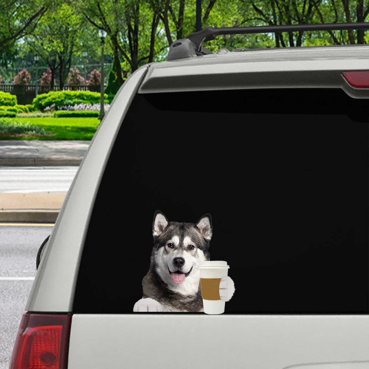 Bonjour - Autocollant Malamute d’Alaska pour voiture/porte/réfrigérateur/ordinateur portable V2