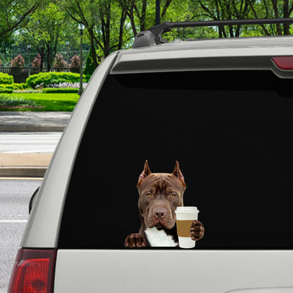 Guten Morgen – American Pit Bull Terrier Auto-/Tür-/Kühlschrank-/Laptop-Aufkleber V1