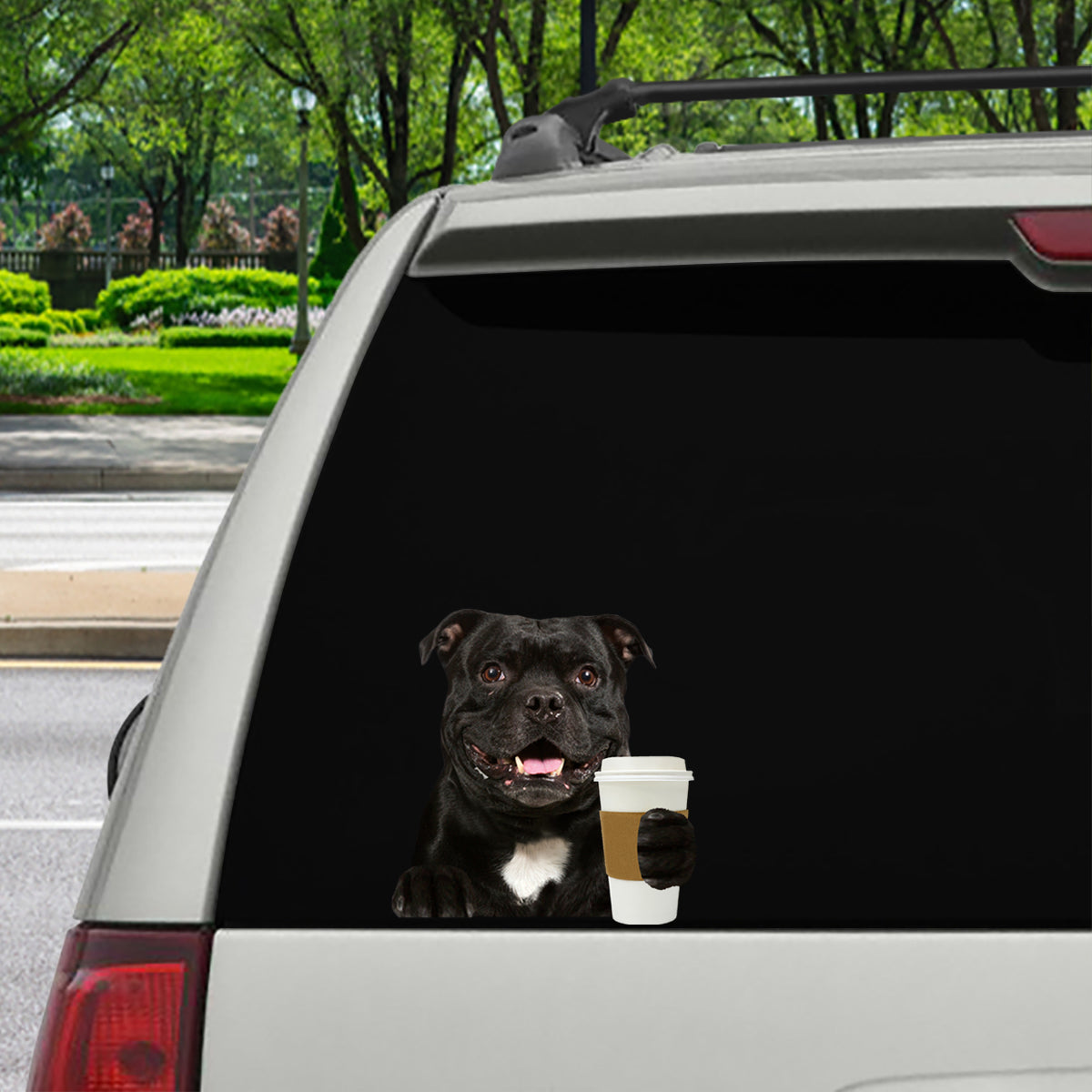 Guten Morgen – American Staffordshire Terrier Auto-/Tür-/Kühlschrank-/Laptop-Aufkleber V1