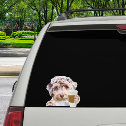 Bonjour - Aussiedoodle Autocollant voiture/porte/réfrigérateur/ordinateur portable V1
