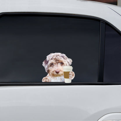 Bonjour - Aussiedoodle Autocollant voiture/porte/réfrigérateur/ordinateur portable V1