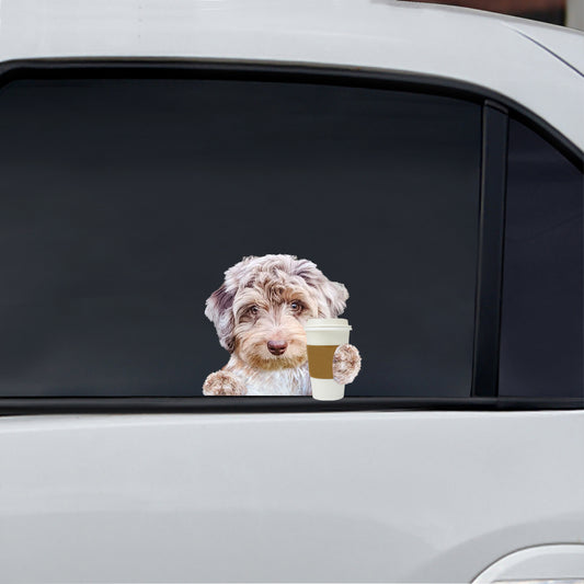 Bonjour - Aussiedoodle Autocollant voiture/porte/réfrigérateur/ordinateur portable V1