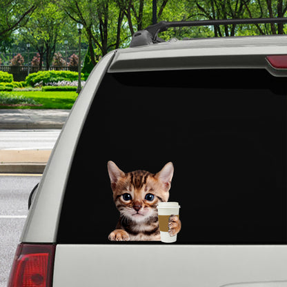 Bonjour - Bengal Cat Car/ Porte/ Réfrigérateur/ Autocollant pour ordinateur portable V1