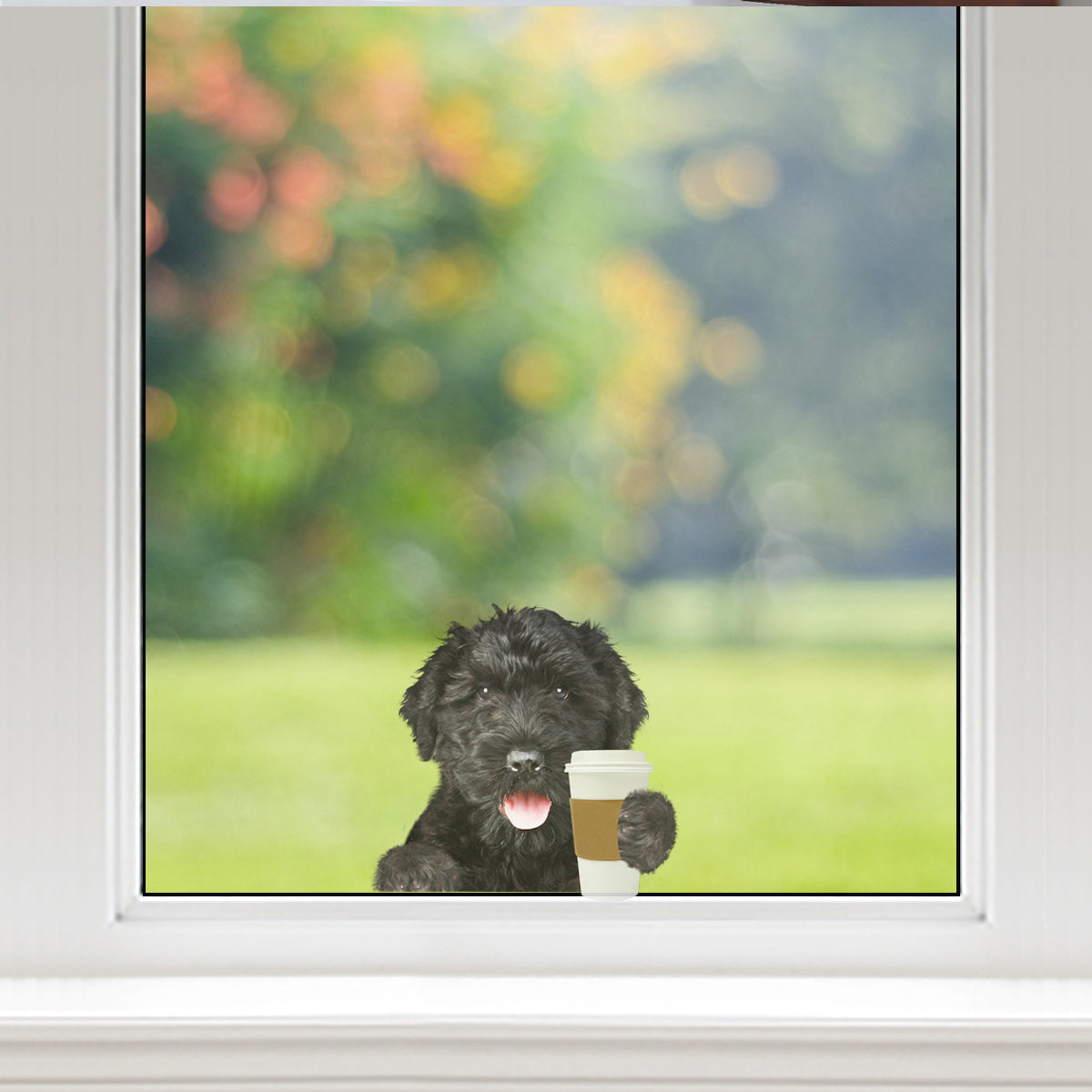 Good Morning - Black Russian Terrier Car/ Door/ Fridge/ Laptop Sticker V1