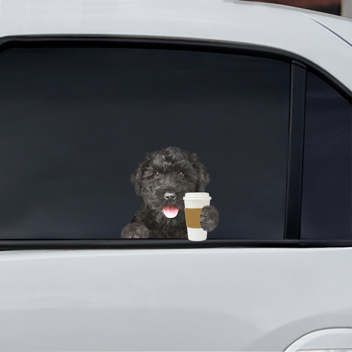Bonjour - Autocollant de voiture/porte/réfrigérateur/ordinateur portable Black Russian Terrier V1