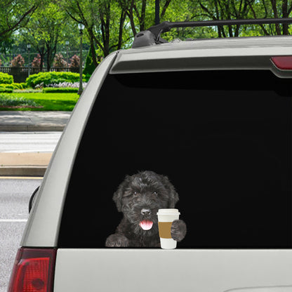 Bonjour - Autocollant de voiture/porte/réfrigérateur/ordinateur portable Black Russian Terrier V1
