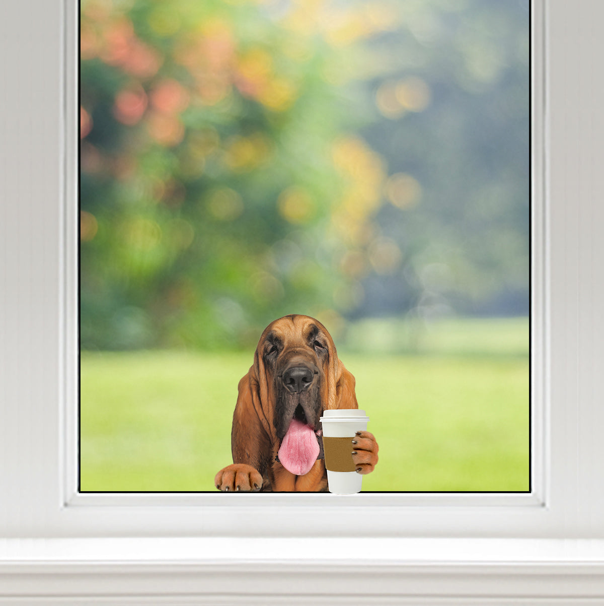 Bonjour - Bloodhound Voiture / Porte / Réfrigérateur / Autocollant pour ordinateur portable V1