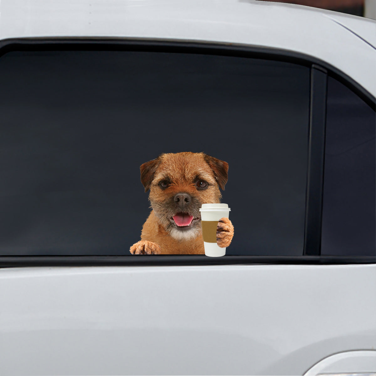 Guten Morgen – Border Terrier Auto/Tür/Kühlschrank/Laptop Aufkleber V1
