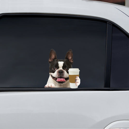 Guten Morgen – Boston Terrier Auto-/Tür-/Kühlschrank-/Laptop-Aufkleber V1