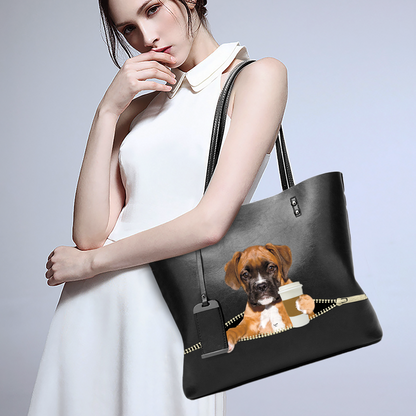 Guten Morgen - Boxer Hund Glamour Handtasche V1